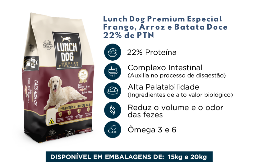 Lunch Dog Premium Especial Frango Arroz Batata Doce 22 De Ptn
