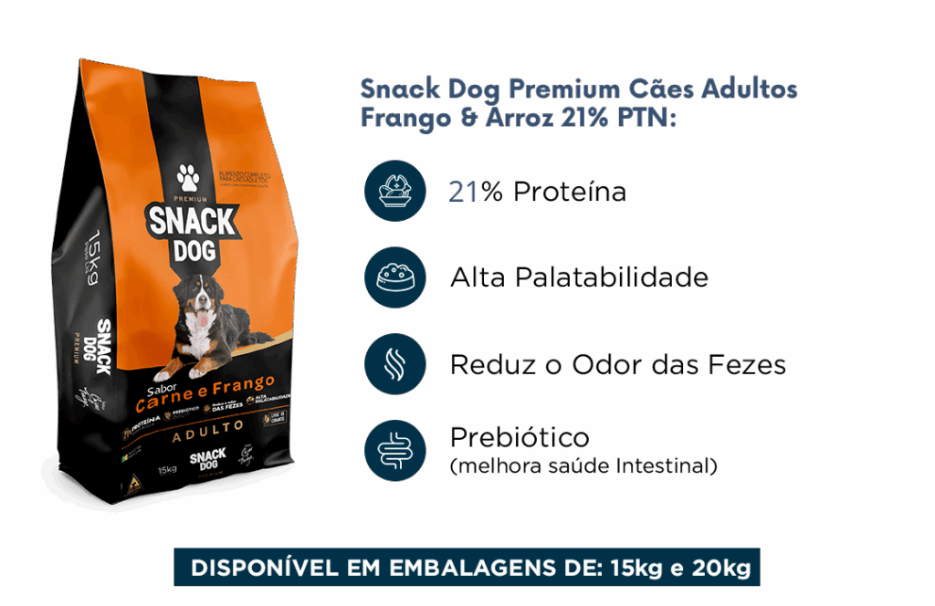 Snack Dog Premium Caes Adultos Frango Arroz 21 Ptn 1